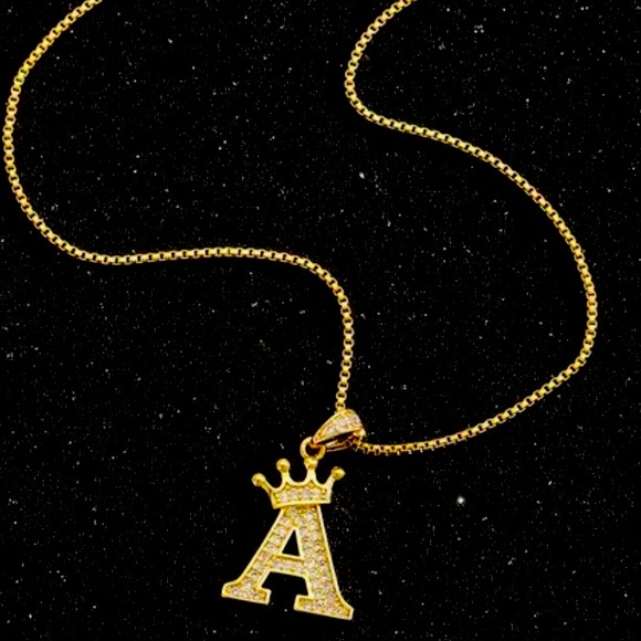 ⚜️ Gold plated Silver with rhinestones Crown necklace - Vintage Queen - Picture 2 of 14